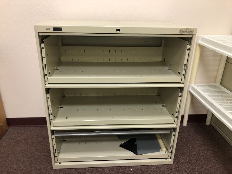 Photo 3 of 3 Tier Metal Storage Shelving Unit and 2 Drawer File Cabinet