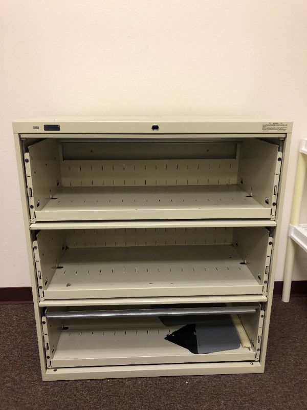 Photo 2 of 3 Tier Metal Storage Shelving Unit and 2 Drawer File Cabinet