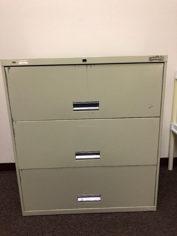 Photo 1 of 3 Tier Metal Storage Shelving Unit and 2 Drawer File Cabinet