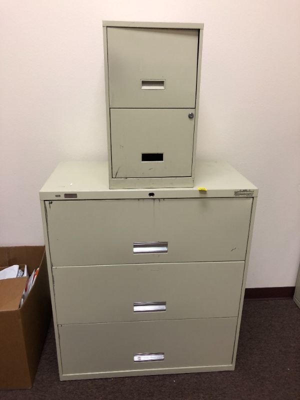 Photo 5 of 3 Tier Metal Storage Shelving Unit and 2 Drawer File Cabinet