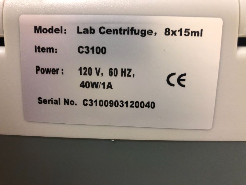 Photo 6 of Benchmark Scientific C3100, LC-8 Lab Centrifuge, 3500 RPM, 8x15 mL