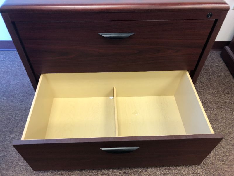 Photo 5 of Cherry Wooden Locking 2 Drawer File Cabinet NO KEYS