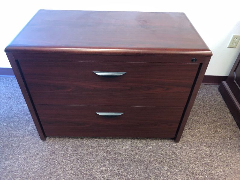 Photo 1 of Cherry Wooden Locking 2 Drawer File Cabinet NO KEYS