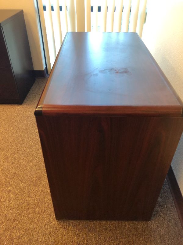 Photo 3 of Cherry Wooden Locking 2 Drawer File Cabinet NO KEYS