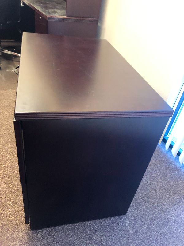 Photo 1 of 2 Drawer Dark Cherry Wooden Locking Cabinet