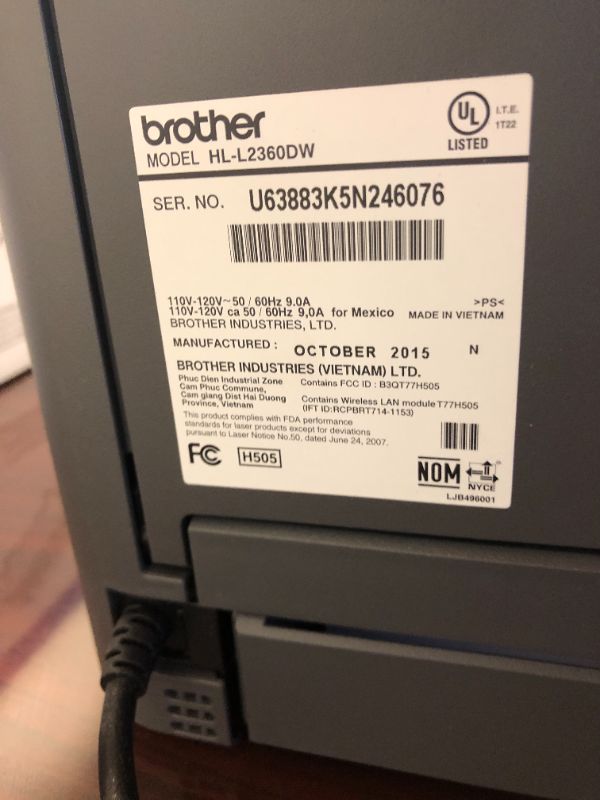 Photo 5 of Brother HL-L2360DW Compact Laser Printer with Wireless Networking and Duplex and Replacement Ink Cartridge