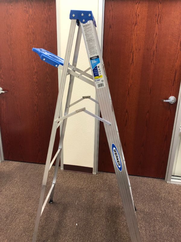 Photo 2 of Werner 360 Aluminum 6-ft Type 1- 250-lb Capacity Step Ladder