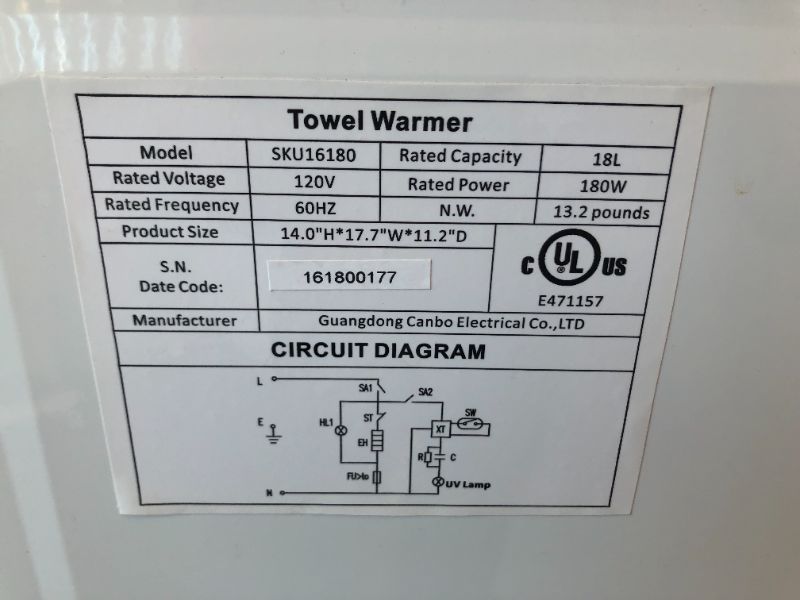 Photo 5 of SKIN ACT 24 PIECE HOT TOWEL CABINET WITH STERILIZER