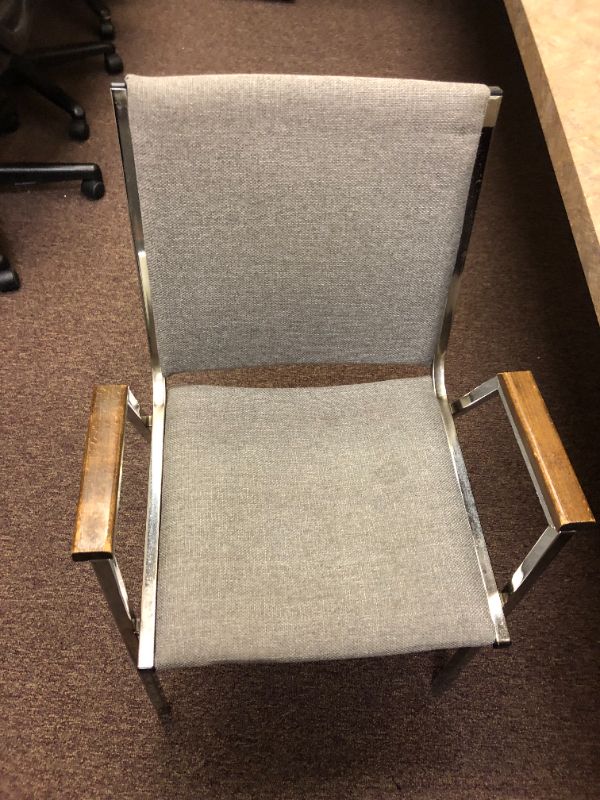 Photo 5 of 3 Grey Chairs and Black Rolling Mini Desk 