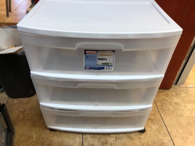 Photo 5 of 4 Rolling Storage Plastic Carts Various Sizes and Colors and Paper Organizer Bins