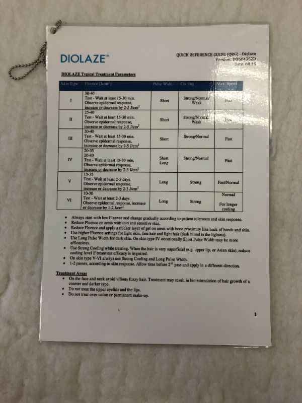 Photo 11 of MeDiode XL N5CS00235 Diolaze Medical Equipment Date 7/20/2017 Input AC100-240V 50-60HZ DC 24V 1.7A