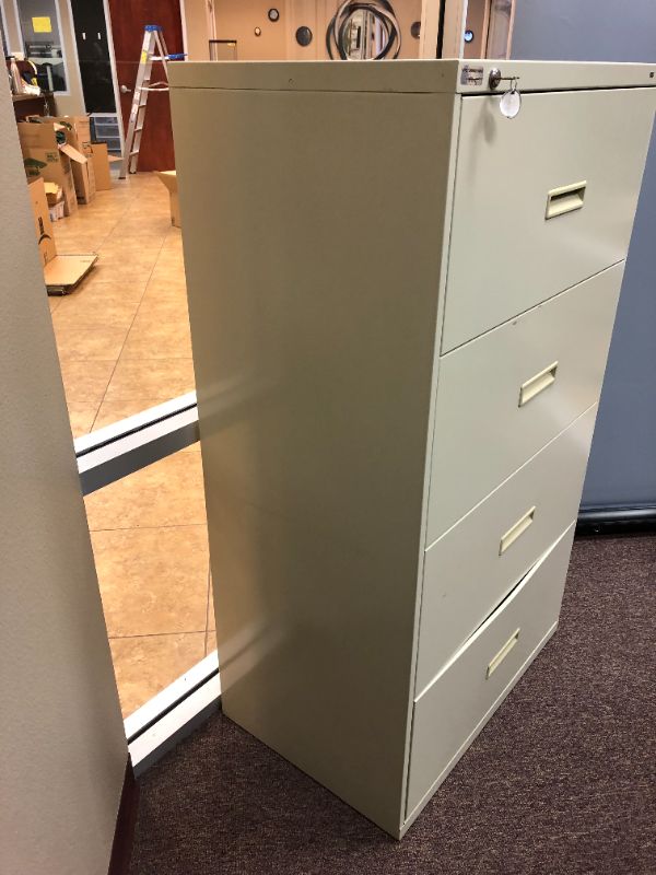 Photo 2 of 3 drawer tall filing cabinet sold as is 