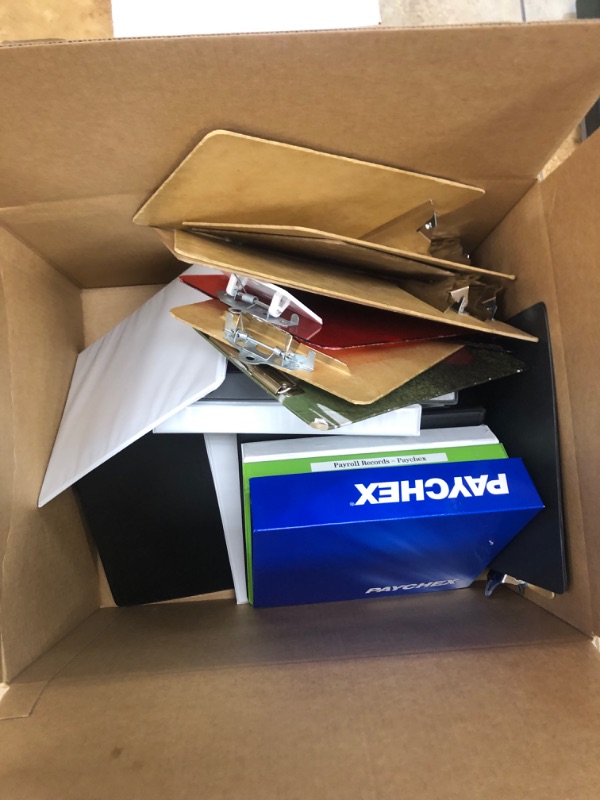 Photo 1 of Box lot of office supplies. 19 items in lot