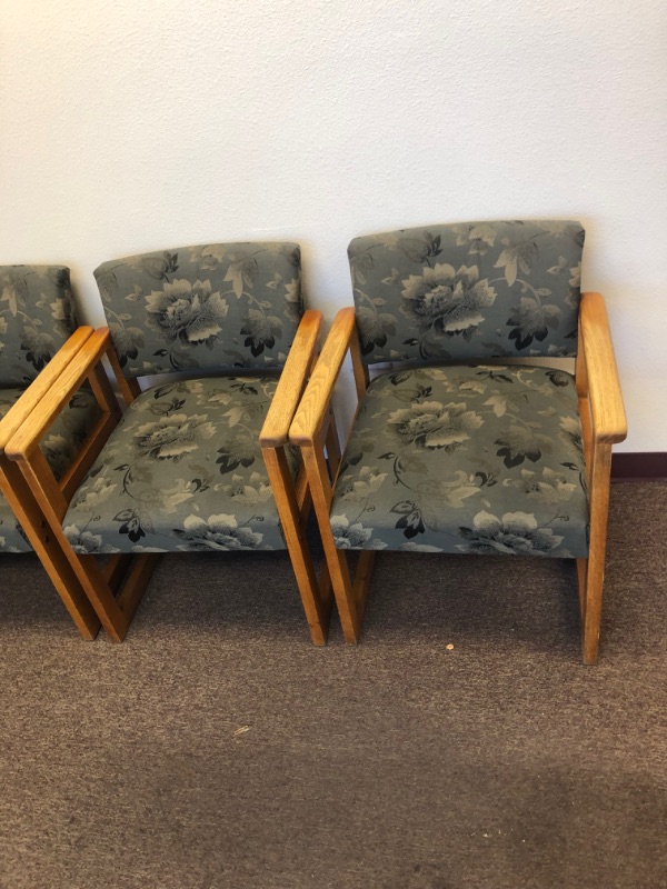 Photo 4 of 6 Cushioned Chairs with Wooden Armrests and Legs