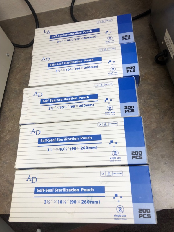 Photo 1 of 4 AD Self Seal Sterilization Pouch and 1 LA Self Seal Sterilization Pouch. (90x260mm)