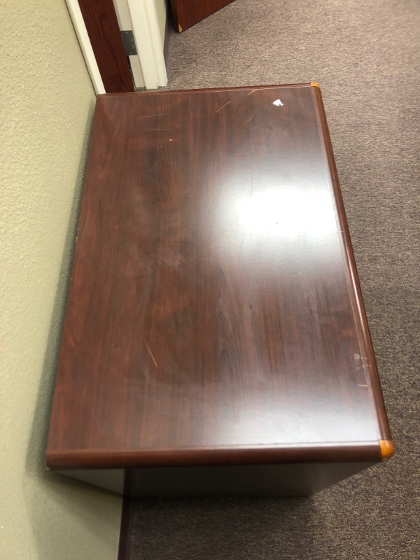 Photo 1 of Red Wooden 2 Drawer Stand. 31 inches tall