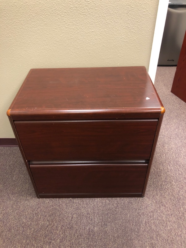 Photo 1 of Red Wooden 2 Drawer Stand. 31 inches tall