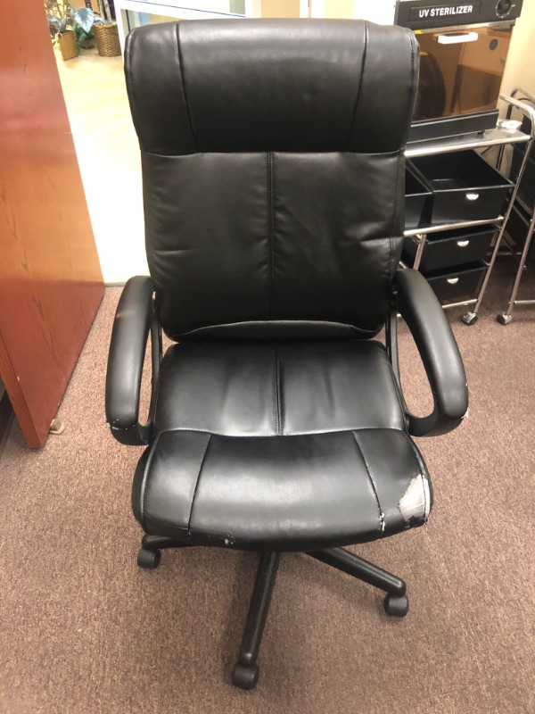 Photo 1 of Black Leather Office Chair.