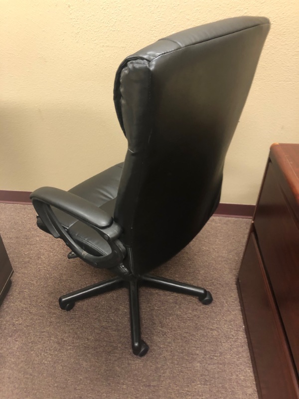 Photo 2 of Black Leather Office Chair.