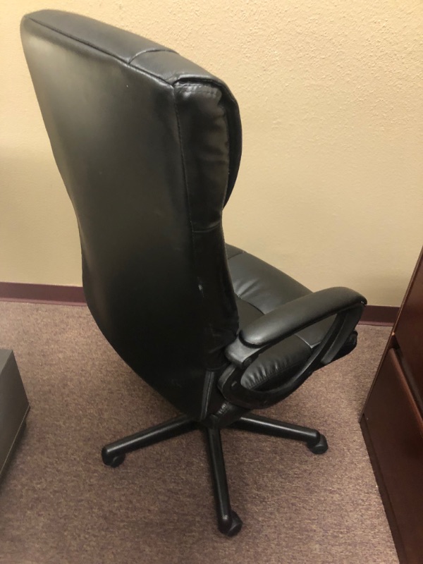 Photo 3 of Black Leather Office Chair.