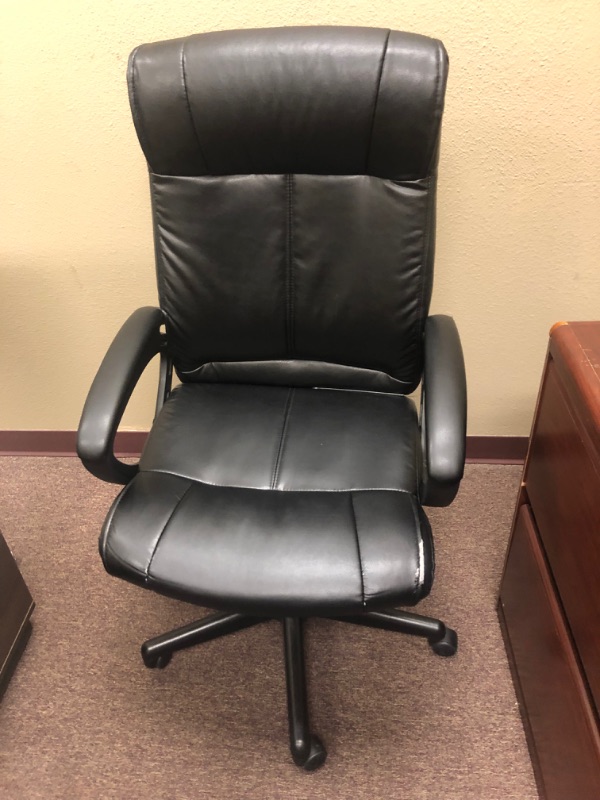 Photo 1 of Black Leather Office Chair.