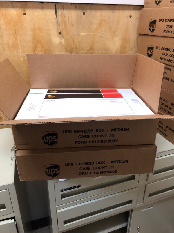 Photo 1 of UPS Express Boxes. (Medium Size) 20 per box. 2 BOX BUNDLE.
