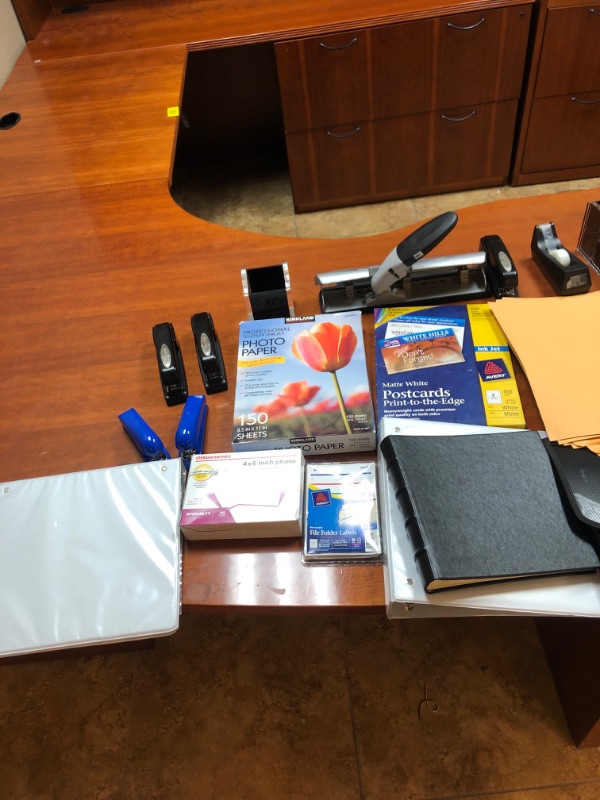 Photo 3 of Box lot of office supplies. Sold as is