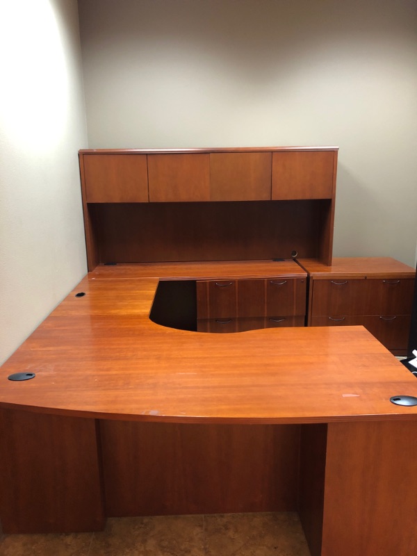 Photo 1 of Wood Office Desk, Cabinets and Drawers.