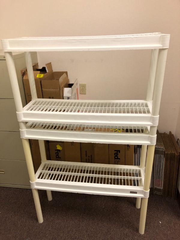 Photo 3 of Multi Tier Plastic Shelving Storage Shelves 2 Styles