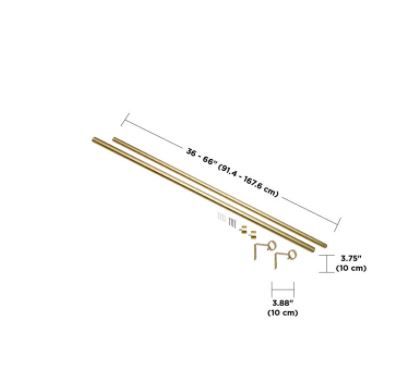 Photo 1 of  36"x66" Cappa Drapery Rod Set Brass - Umbra