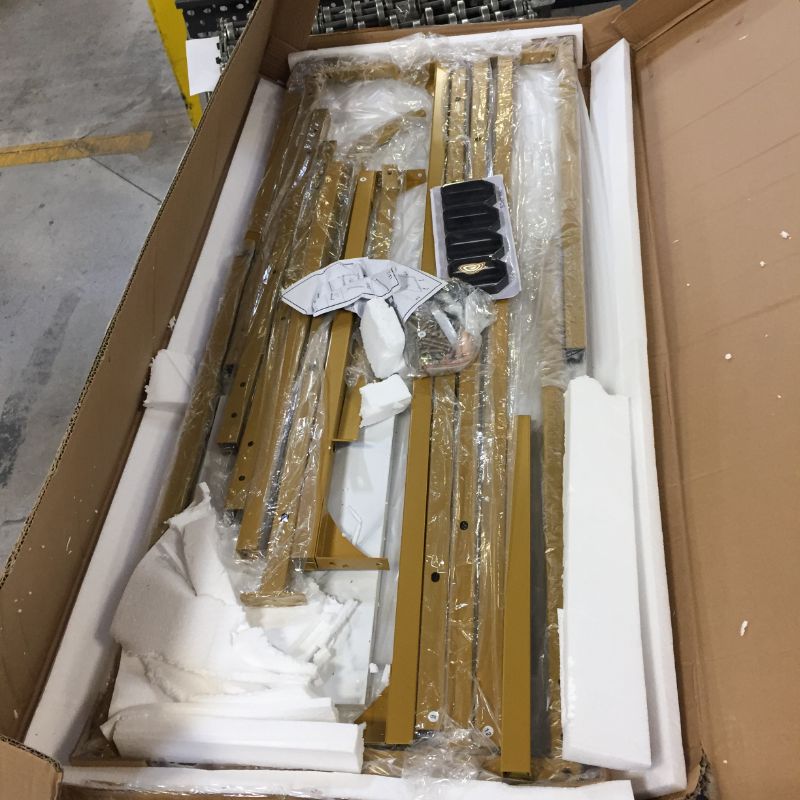 Photo 1 of Teraves Reversible L-Shaped Desk Corner Gaming Computer Desk Office Workstation Modern Home Study Writing Wooden Table (Large, White Marbling+ Gold Frame)
