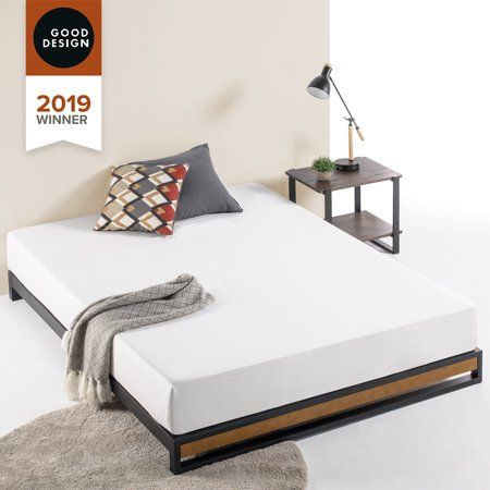 Photo 1 of  Zinus Good Design Winner Suzanne 6” Metal and Wood Platforma Bed with Slat Suppo