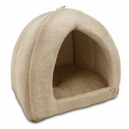 Photo 1 of  Best Pet Supplies Coral Fleece Tent for Pets, Tan - X-Large