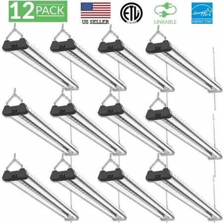 Photo 1 of  Sunco Lighting 12 Pack 4ft Frosted Shop Light LED Fixture 40W 5000K, Daylight