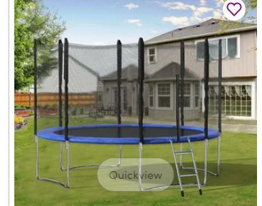 Photo 1 of 12' Round Backyard Trampoline with Safety Enclosure