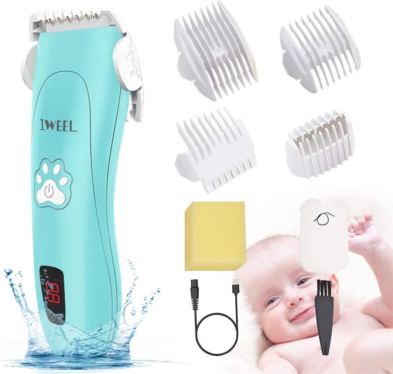 Photo 1 of Baby Hair Clippers, Electric Hair Clippers for Kids Ceramic Hair Trimmer for Infants & Toddler Ultra Quiet IPX7 Waterproof Rechargeable Cordless Haircut Kit Set for Child Fine Hair
