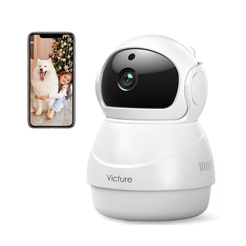 Photo 1 of Victure 1080P Wi-Fi Camera, Baby Monitor with Camera, 2.4GHz Home Security Camera, Motion Tracking, Motion, and Sound Detection, Works with Alexa-White