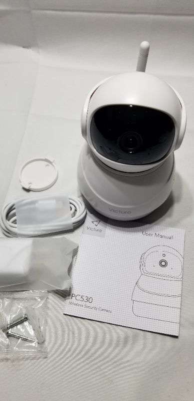 Photo 2 of Victure 1080P Wi-Fi Camera, Baby Monitor with Camera, 2.4GHz Home Security Camera, Motion Tracking, Motion, and Sound Detection, Works with Alexa-White