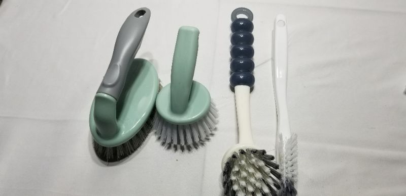 Photo 2 of 4Pcs Multipurpose Cleaning Brush Set,Kitchen Cleaning Brushes,Includes Grips Dish Brush|Bottle Brush|Scrub Brush Bathroom Brush|Shoe Brush