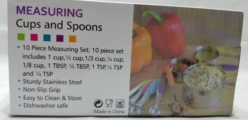 Photo 2 of 10pcs Measuring Cups and Spoons Set Stainless Steel Liquid and Dry Ingredient Stackable Measuring Tools