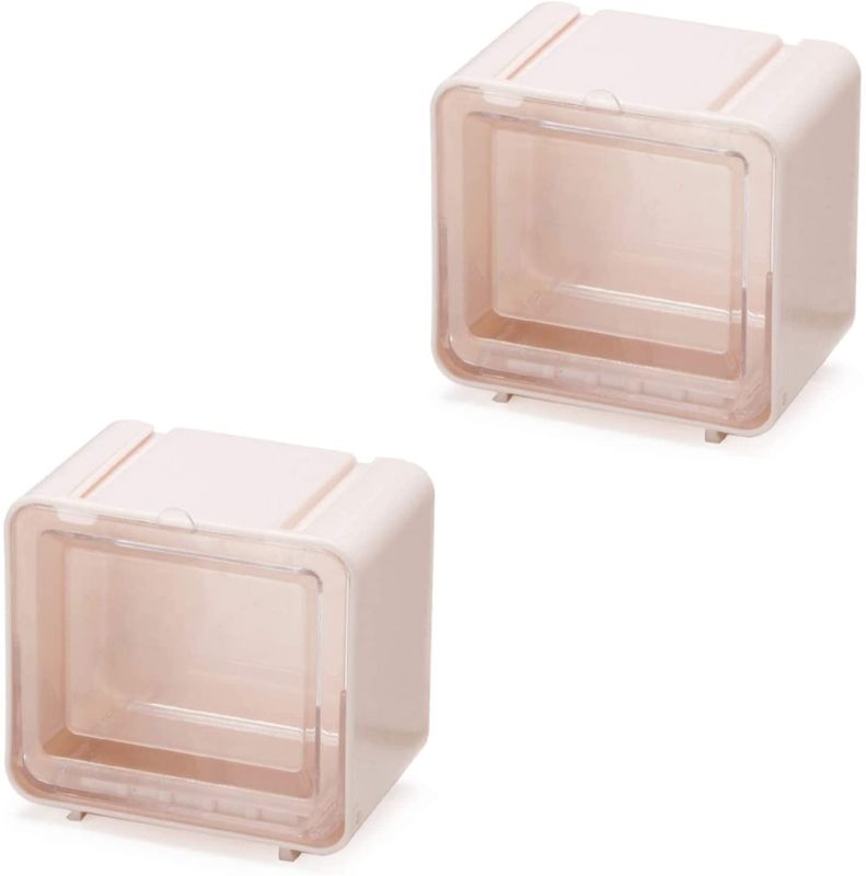 Photo 1 of Washimon Washi Tape Organizer - Stackable Plastic Storage Box - Clear Art Supply Holder (Pink 4)