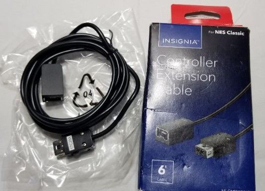 Photo 1 of Insignia 6' Foot Controller Extension Cable for NES Classic (Nintendo Entertainment System) - Black NS-GNESCEC17