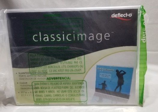 Photo 2 of deflect-o Slanted Desk Sign Holder, Plastic, 11 x 8-1/2, Clear