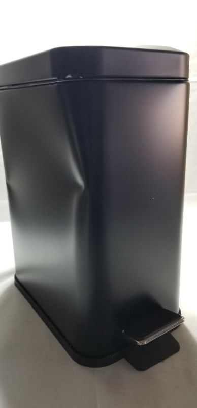 Photo 2 of BINO Stainless Steel 1.3 Gallon / 5 Liter Rectangle Step Trash Can, Matte Black