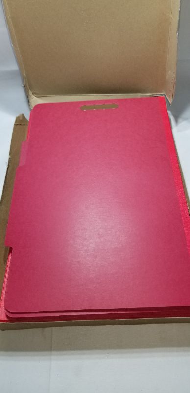 Photo 1 of Pendaflex Moisture-Resistant Classification Folders, Letter Size, Red, 10 Count (Pack of 1)