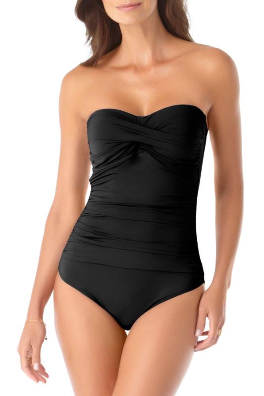 Photo 1 of Ann Cole Women's Twist Front Shirred One Piece, Size 6