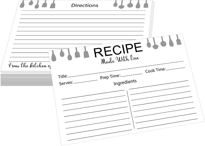 Photo 1 of 60 PCS Premium Recipe Cards Double-sided 4” X 6” Classic Style 
-- 3 PCK
