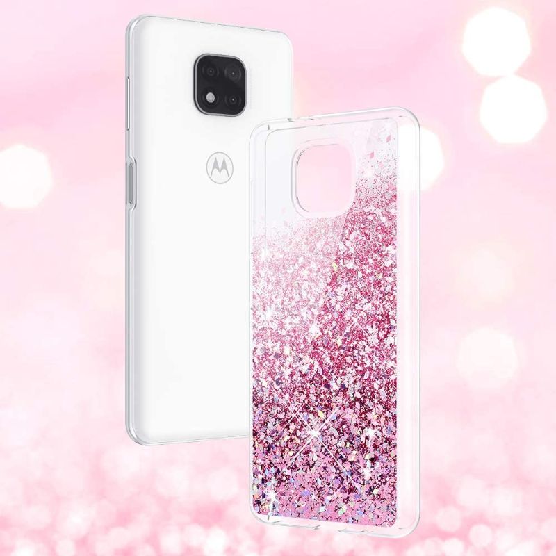 Photo 1 of Maxdara Case for Moto G Power 2021 Case, Moto G Power Glitter Case Girly Women Phone Case Floating Bling Sparkle Luxury Glitter Liquid Case for Motorola G Power 2021 (Rosegold) -- 3 PCK
