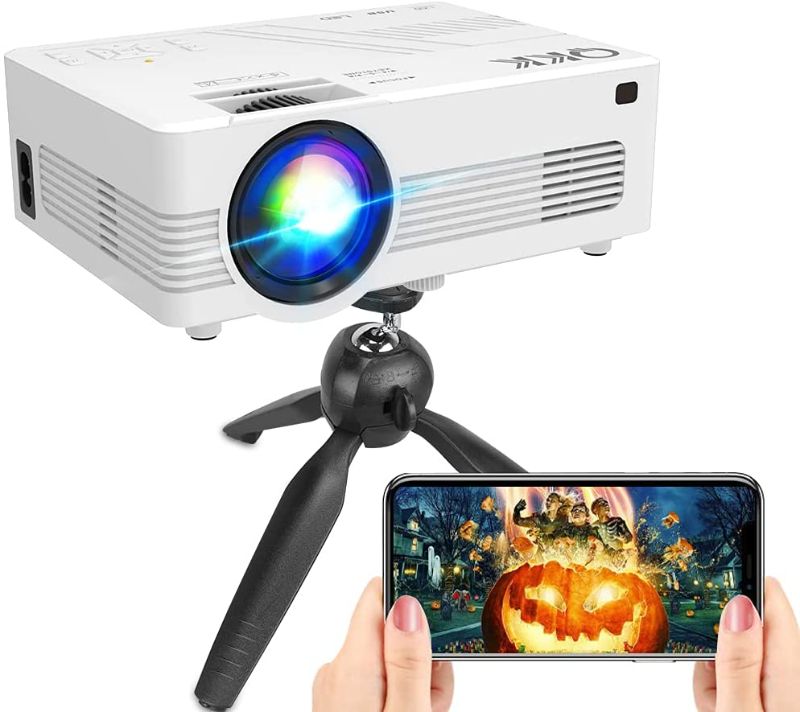 Photo 1 of [WiFi Projector] QXK Upgraded 7500Lumens Projector, Enhanced Full HD 1080P Mini Projector, Max 200” Display Supported, Compatible with Smartphone/HDMI/AV/USB/TF/Sound Bar/TV Stick [Tripod Included]
