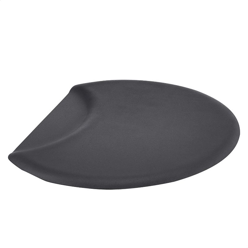 Photo 1 of Amazon Basics 2 ft. x 3 ft. Salon & Barber Shop Chair Anti-Fatigue Floor Mat - Black Semi Circle - 7/8 in. Thick
